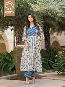 Sustainable Soft Cotton Printed Fabric <b>Kurti</b> Modern Fancy Designer <b>Kurti</b> For Women Ethnic Wear Market Low Minimum Order Price - Product Image 4