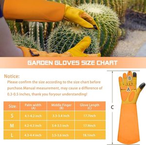 Guantes Largos de Cuero para Jardín para Mujer, Guantes Resistentes para Trabajos Pesados, Guantes de Trabajo para Desherbar, Plantar en el Jardín, Los Mejores Regalos de Jardinería para Jardineros - Product Image 3