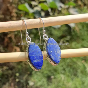 Pendientes de lapislázuli, pendientes de plata de ley 925, joyería de piedras preciosas de lapislázuli, pendientes hechos a mano, regalo de lapislázuli para ella - Product Image 2