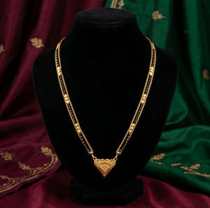 DIVYOORGold Plated <b>Beaded</b> <b>Necklace</b> with Pyramid Pendant Classic Ethnic Style Women's Wedding Jewelry Alloy Chain - Product Image 2