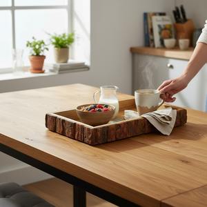 Plateau en bois poli de qualité supérieure, best-seller, écologique, durable, fait à la main, décoration de cuisine, décoration de la maison, cadeau, fournisseur en gros - Product Image 5