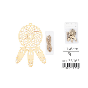 Atrapasueños de Madera Ilan 11x6cm 3 Piezas Decoración Colgante para el Hogar - Product Image 2