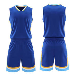 Ensembles d'uniformes de basketball pour hommes, conception personnalisée, matériau par sublimation, col en V, service OEM pour vêtements de sport respirants pour l'entraînement - Product Image 2