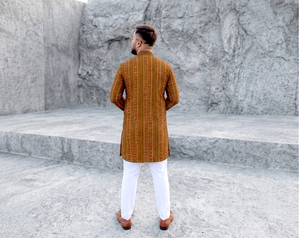 Conjunto de Kurta con Estampado Bandhani para Hombre, Ropa Étnica India y Pakistaní, para Bodas, Fiestas y Uso Casual - Product Image 3