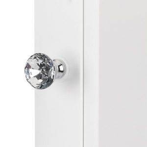 Meuble de salle de bain mural blanc à double porte avec miroir et étagère, armoires de salle de bain - Product Image 2