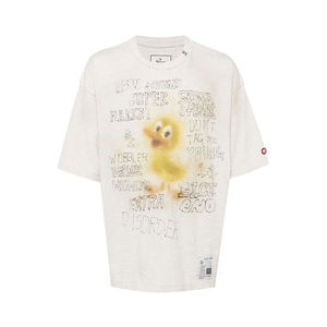 Camiseta de punto vintage extragrande 100% algodón para hombre, estilo urbano, peso pesado, con efecto desgastado, OEM - Product Image 3