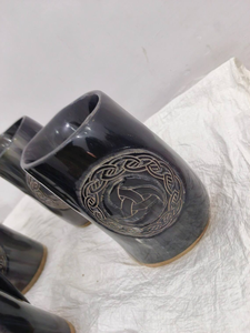 Moderna Taza Africana de Cuerno de Búfalo con Grabado para Cerveza, Sidra y Cerveza Alemana - Apta para Lavavajillas, Bajo Costo - Product Image 5