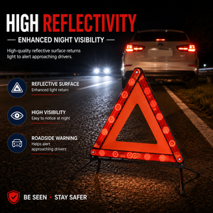 Triangle de signalisation d'urgence pliable réfléchissant avec film réfléchissant de quatrième qualité pour la sécurité routière des véhicules ECE R27 - Product Image 3
