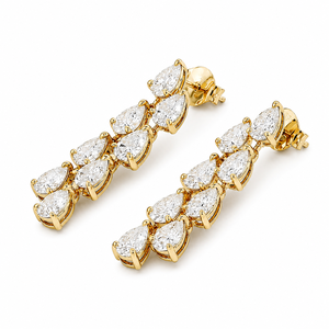 Luxury Women's 18K Gold Plated Moissanite Pear Cut Drop <b>Earrings</b> Wedding Jewelry Claw Setting Water Drop Style - Product Image 1