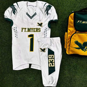 Custom Team Wholesale Vintage Club Polyester Youth Kit Sublimated <b>Mesh</b> Adult Tackle Twill American Football Jersey Uniform Set - Product Image 1