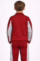 Ensemble de survêtement pour enfants de qualité supérieure, rouge et gris, en tissu molletonné doux et respirant pour un confort optimal toute la journée