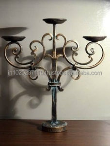 Decorative <b>black</b> wrought iron <b>candelabra</b> with unique detailing to enhance vintage home decor or formal dining spaces - Product Image 4