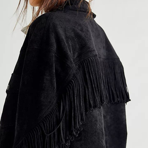 Chaqueta de cuero para mujer de diseño personalizado de primera calidad, estilo western con flecos, talla adulta para damas. - Product Image 6