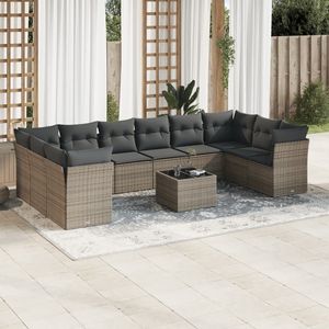 Garden <b>Sofa</b> <b>Set</b> Outdoor Rattan Sectional With Cushions Contemporary Design Waterproof For Patio Use - Product Image 1