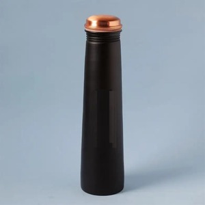 Bohemian Royal Violet Paisley Printed Solid Copper Water <b>Flask</b> Intricate Ornamental Tapestry Surface Metallic Hydration Vessel - Product Image 4