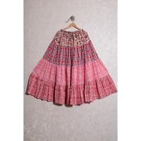 Jupe longue décontractée en coton pour femme, patchwork respirant, écologique, style bohème, maxi jupe faite à la main, imprimé vintage indien pour festival