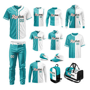Uniforme de Béisbol Deportivo Sublimado Personalizado, Jersey con Botones y Pantalones, Diseño Gratuito, Precio al por Mayor de Fábrica - Product Image 1