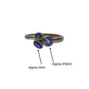 Wedding Wear 925 Sterling <b>Silver</b> Gold Plated Jewelry Blue Topaz <b>Emerald</b> Sapphire Gemstone Women Wear <b>Ring</b> - Product Image 5