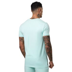 Camiseta deportiva con estampado gráfico verde menta para hombre, cuello redondo, manga corta, atlética, para gimnasio, entrenamiento, ropa deportiva informal, ropa deportiva - Product Image 2