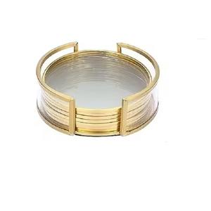 Trend Style Metal <b>Coasters</b> <b>Set</b> For Drink Placement Stylish Tabletop Guard - Product Image 2