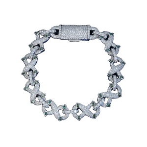 สร้อยข้อมือเพชรมออิสซาไนต์สีเขียว12มม. ทำมือเงินสเตอร์ลิงทำมืออินฟินิตี้ลิงก์สง่างามคิวบาตั้งค่าไมโครปูสำหรับทุกเพศ - Product Image 1