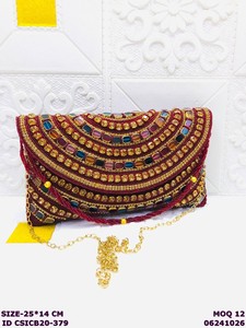 Luxury Handmade Beaded Evening <b>Clutch</b> Bag for Women | Crystal Stone Embroidered Party Purse | <b>Wedding</b> Bridal Designer - Product Image 6