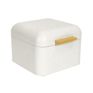 <b>White</b> Square Bread <b>Box</b> <b>with</b> Bamboo Handle Minimalist Moisture Proof Bread Container for Kitchen Food Storage - Product Image 4