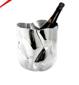 Élégante Fontaine à Vin Glacée en Argent Poli Style Vintage, Bac à Boissons Décoratif sur Pied pour Mariages et Fêtes - Product Image 2