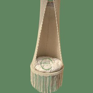 Handmade Macrame Hanging <b>Swing</b> Chair | Boho Cotton Rope Hanging Chair for Indoor & Outdoor Home Garden Decor - Product Image 3