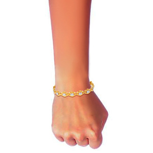 Pulsera Clásica Entrelazada con Diamantes Cultivados en Laboratorio de Oro Amarillo de 14K, Corte Brillante, Diseño Halo, Lujo y Radiante - Product Image 3