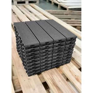 Set di 9 Piastrelle Incastrabili in Legno e Plastica Riciclabile per Pavimenti, 23,4 lb, 30,5 x 30,5 cm, Impermeabili per Uso Interno ed Esterno - Product Image 6