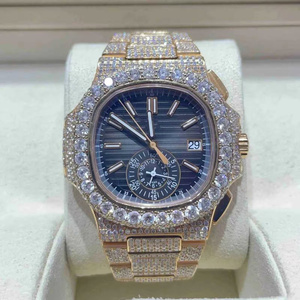 Reloj de Cuarzo Iced con Correa de Acero Inoxidable, Esfera Analógica con Fecha, Reloj de Pulsera de Lujo Estilo Hip Hop para Hombre - Product Image 1
