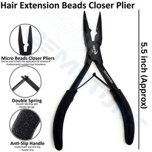 Hair Extension Micro <b>Bead</b> Tool <b>Kit</b> with Pliers Needles Hook Loop Scissors Professional Salon Hair Installation Tools Set - Product Image 3