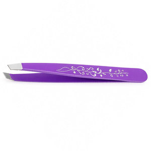 Pince à épiler cosmétique personnalisée pour sourcils, à pointe inclinée, en acier inoxydable, outil professionnel de toilettage du visage, durable et de précision - Product Image 6