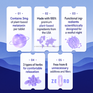 Supplément de sommeil végétalien naturel bio mélatonine L-théanine tarte aux extraits de plantes de cerises pour adultes comprimés de soutien de la mémoire - Product Image 6