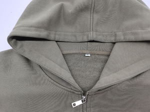 Sweat à capuche zippé pour homme, personnalisé, avec logo imprimé et brodé, en tissu éponge 100% coton de haute qualité, vente en gros. - Product Image 4