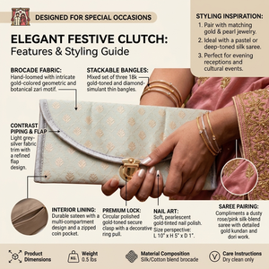 Bolso de mano de seda Banarasi premium, hecho a mano, étnico, para fiestas de noche y bodas, OEM, venta al por mayor, suministro global - Product Image 6