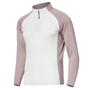 Unisex Long Sleeve High Neck Zipper Sport Shirt Moisture Wicking Breathable Fitted Polyester Top All Seasons Adult - Product Image 6