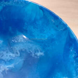 ชามสลัดผลไม้สีฟ้าขัดเงาทำมือสุดหรู ลายหินอ่อนสีฟ้าหมุนวนทันสมัย ผลิตจากเรซิ่นรักษ์โลก เหมาะสำหรับบ้านและโรงแรม รุ่นล่าสุด - Product Image 4
