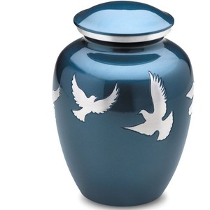 Press Lid Aluminum Urn for Human Ashes Adult Size - Snap Closure Metal Cremation Urn - Push On Top <b>Memorial</b> <b>Vase</b> for Funeral - Product Image 6