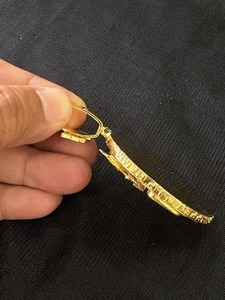 Colgante Personalizado de Plata de Ley de Dos Tonos con Nombre, Chapado en Oro de 18K, con Moissanita VVS de Corte Brillante Redondo, Estilo Hip Hop, de Lujo - Product Image 2