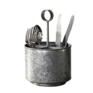 Organizador de utensilios de metal galvanizado de la mejor calidad con asa, 4 compartimentos, organizador de cocina para guardar cubiertos y vajilla. - Product Image 2