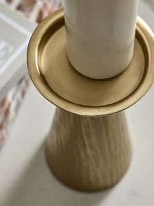 Gold Metal Pillar <b>Candle</b> <b>Holder</b> <b>Tall</b> Textured Cone Candlestick <b>Holder</b> For Table Decor - Product Image 3
