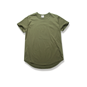 เสื้อยืดแขนสั้นผู้ชายทรงโอเวอร์ไซส์ คอกลม ผ้าเจอร์ซีย์คอตตอนสีพื้น ระบายอากาศได้ดี ทรงยาว - Product Image 6