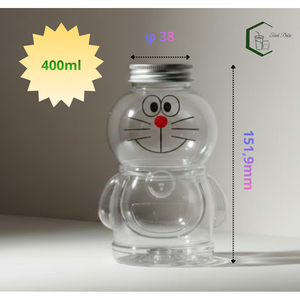 400ml PET <b>Plastic</b> Bottle with Aluminum Screw <b>Cap</b> Cartoon Shape Made in Vietnam for Beverage Packaging in Asia - Product Image 5