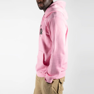 <b>Pink</b> <b>Men's</b> Hooded <b>Sweatshirt</b> with "A Lil Bougie" Print Regular Fit Fleece Casual Autumn Wear - Product Image 3