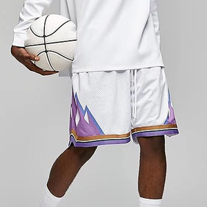 กางเกงบาสเก็ตบอลชายผ้าตาข่าย มีกระเป๋าข้าง เอวยางยืด มีเชือกผูก  รับสกรีนโลโก้แบบซับลิเมชั่น พิมพ์ลาย 3 มิติ  รับผลิตแบบ OEM ODM - Product Image 4