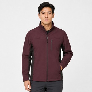 <b>Men's</b> <b>Fleece</b> <b>Lined</b> Softshell <b>Jackets</b> Contrast Color Water Resistant Winter Snow Coat Hooded <b>Jacket</b> with OEM ODM - Product Image 1