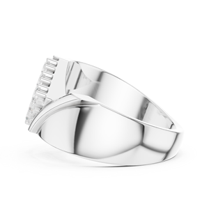 Anillo de declaración para hombre chapado en rodio con diamantes cultivados en laboratorio de corte redondo en racimo de oro blanco de 10K, menos de 1 quilate, oro rosa, blanco y amarillo - Product Image 3