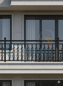 <b>Decorative</b> Architectural Modern Design Heavy Duty Cast Iron Aluminum Frameless Balcony Stair Railing Heavy Duty <b>Sand</b> Moulded... - Product Image 2